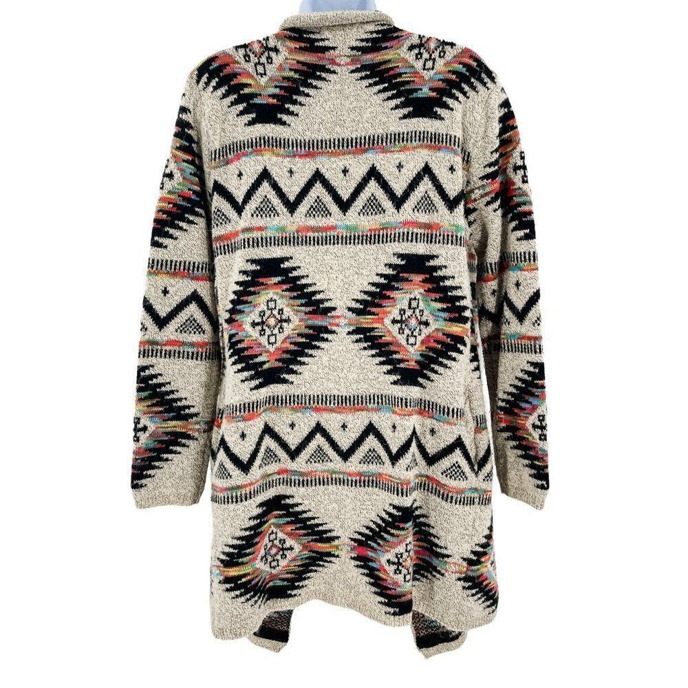 Dreamers Aztec Southwestern Long Sleeve Cardigan Sweater - Picture 2 of 8